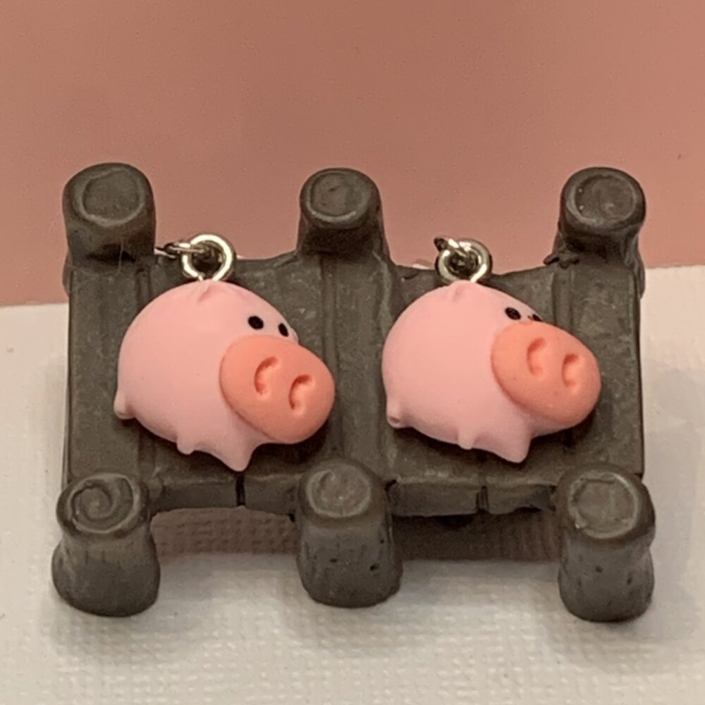 Pig Earring, Piggy, Pig Jewelry, Pig Charm, Gift Idea, Silly Animal Earring, Hog